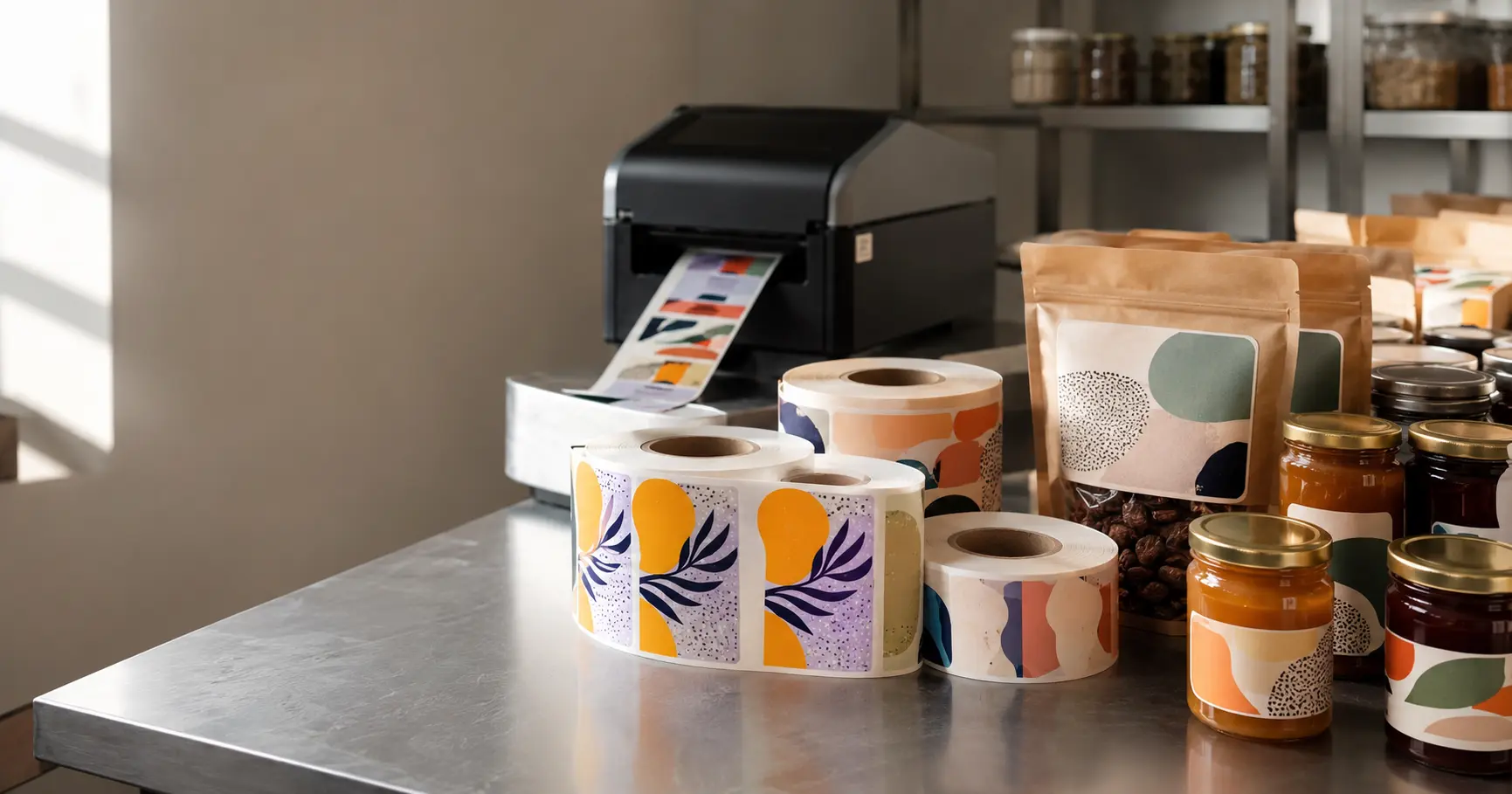 On-demand color label printing in an operational setting